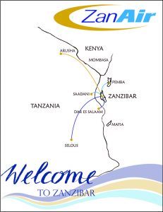 ZanAir Routes Tanzania